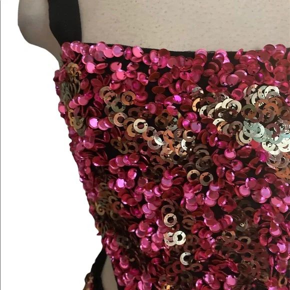 H:ours Molly pink sequin dress sz- medium - Picture 5 of 8